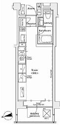 カスタリア市ケ谷 ワンルームの間取図画像