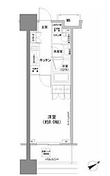 パークハビオ西新宿 1Kの間取図画像