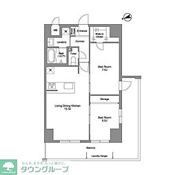 Ｐｒｉｍａ　Ｓｔｅｌｌａ 9階2LDKの間取り