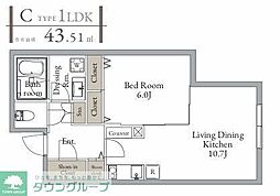 LiveFlat西荻窪 1階1LDKの間取り