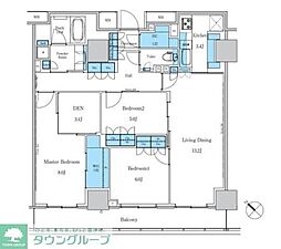 パークアクシス滝野川ラ　ブリーズ 15階3LDKの間取り