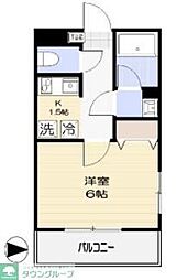 ルピナス清川 3階1Kの間取り
