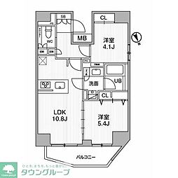 SYFORME江戸川橋 6階2LDKの間取り
