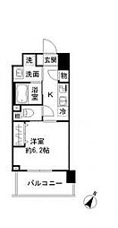 ミッテドルフ 7階1Kの間取り