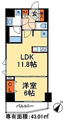 グランカーサ三ノ輪 5階1LDKの間取り