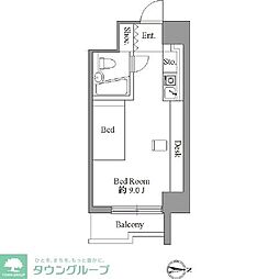 アレックス日乃本 3階ワンルームの間取り
