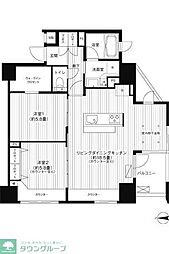 レジェンダリーコート赤羽 9階2LDKの間取り