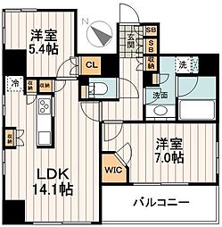 コンフォリア本駒込 9階2LDKの間取り