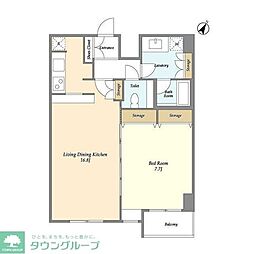 ナーベルお茶の水 9階1LDKの間取り