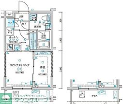 Weave Base -Oji Kamiya 王子神谷 1LDKの間取図画像