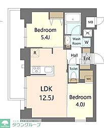 S-RESIDENCE王子enable 2LDKの間取図画像