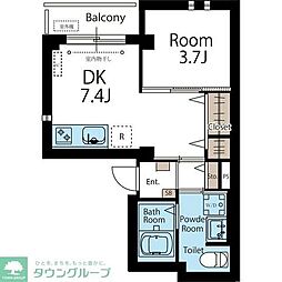 パーク西池 1DKの間取図画像
