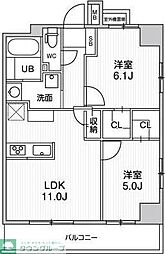 ALTERNA日暮里 2LDKの間取図画像
