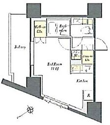 プライムメゾン板橋 ワンルームの間取図画像