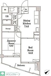 旭泉マンション 2DKの間取図画像
