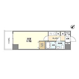 アルファコート王子2 1Kの間取図画像