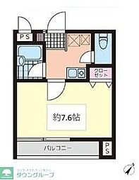 エスポワール砂土原 1Kの間取図画像