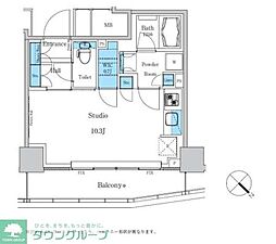 パークアクシス滝野川ラブリーズ ワンルームの間取図画像