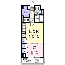 カーサブライト 1LDKの間取図画像