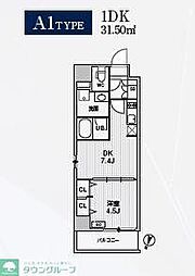 Alivis東十条 1DKの間取図画像
