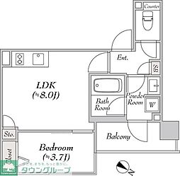 LUMIEC BUNKYO SENGOKU 1LDKの間取図画像