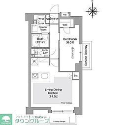コンフォリア・リヴ文京護国寺 1LDKの間取図画像