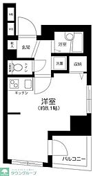 プリズムスクエア本駒込 ワンルームの間取図画像