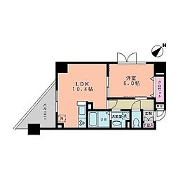 ルーチェ茗荷谷 1LDKの間取図画像