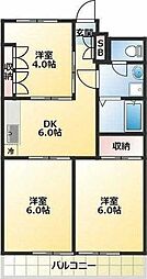 スペースエム 3DKの間取図画像
