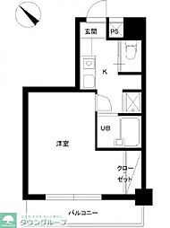 スカイコート文京白山 1Kの間取図画像