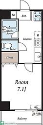 RAYHAUS駒込 1Kの間取図画像