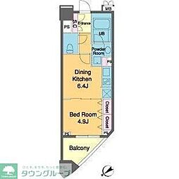 カスタリア池袋 1DKの間取図画像