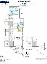 プラウドフラット文京千駄木 ワンルームの間取図画像
