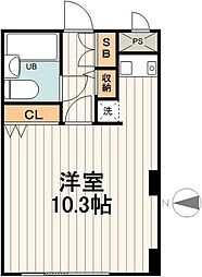 湯島アパートメントハウス ワンルームの間取図画像