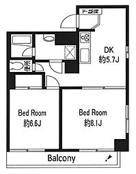 日神パレステージ東長崎 2DKの間取図画像