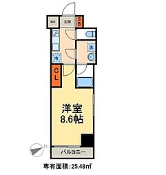 フェルクルールプレスト町屋駅前 1Kの間取図画像