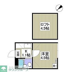 オリーブ 1Kの間取図画像