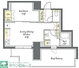 プライムメゾン清澄白河 1LDKの間取図画像