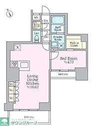 ルフレプレミアム上野レジデンシャルタワー 1LDKの間取図画像