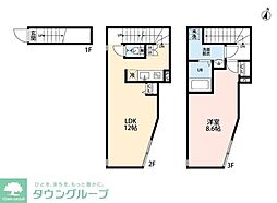 津川サンライト足立 1Kの間取図画像
