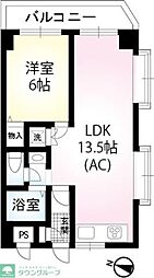 エスポワール東和第二 1LDKの間取図画像