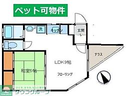 第二はつみ荘 1LDKの間取図画像