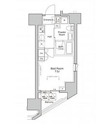 プラウドフラット浅草橋2 1Kの間取図画像