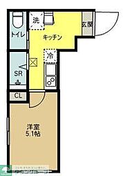 クレア荒川区役所前 1Kの間取図画像