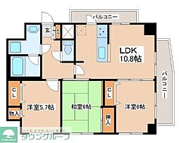 ライオンズマンション梅島第5 3LDKの間取図画像