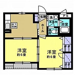 ガーデンスクエア梅島 2DKの間取図画像