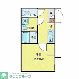 URBAN LUXE 1Kの間取図画像