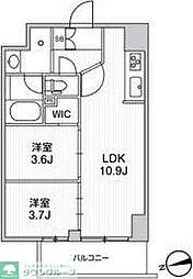 リテラス南千住サウス 2LDKの間取図画像