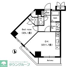 グランヴィラージュ 1DKの間取図画像