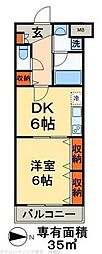 サニーコート東綾瀬 1DKの間取図画像